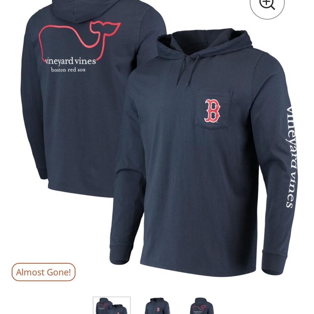 Vineyard Vines Navy Hoodie with Red Logo